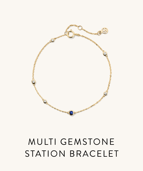 Multi Gemstone Station Bracelet.