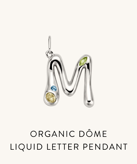Organic Dôme Liquid Letter Pendant.