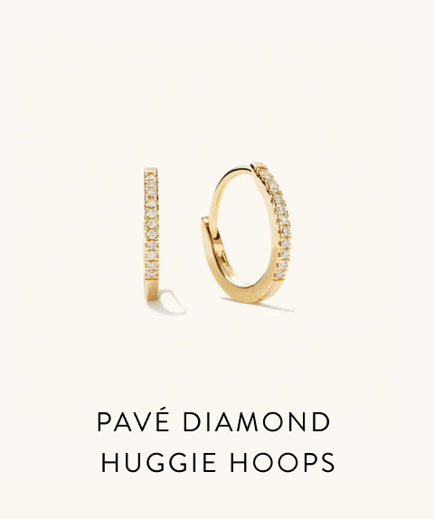 Pavé Diamond Huggie Hoops.