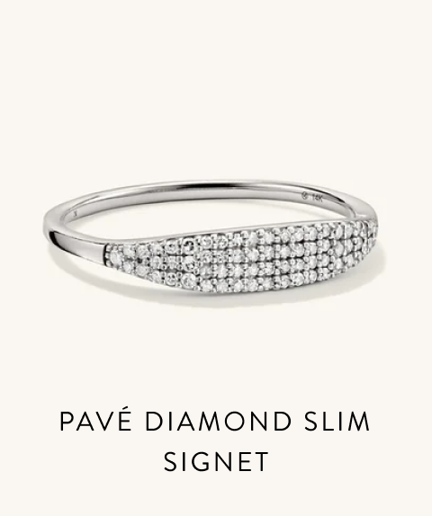 Pavé Diamond Slim Signet.