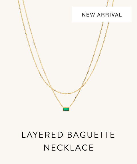 New Arrival. Layered Baguette Necklace.