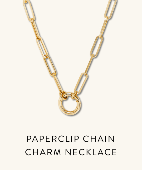 Paperclip Chain Charm Necklace.