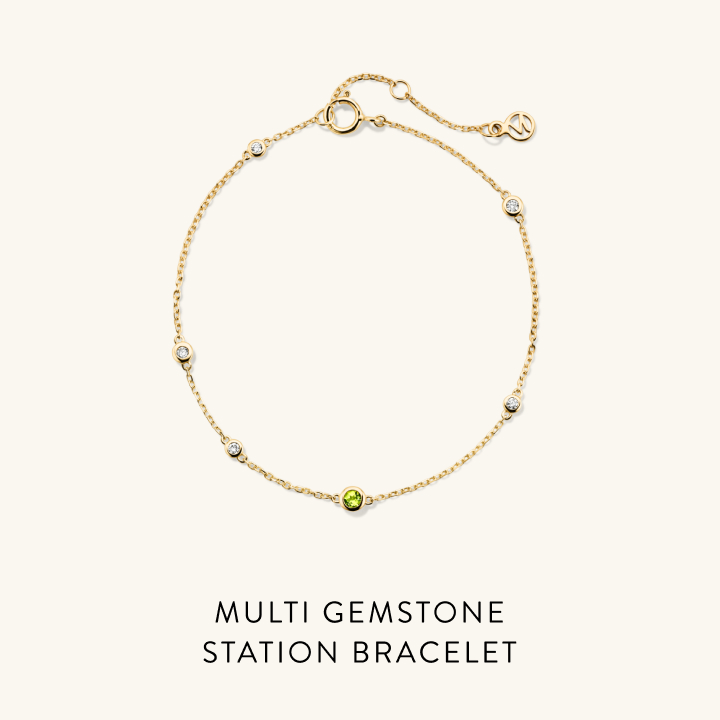 Multi Gemstone Station Bracelet.