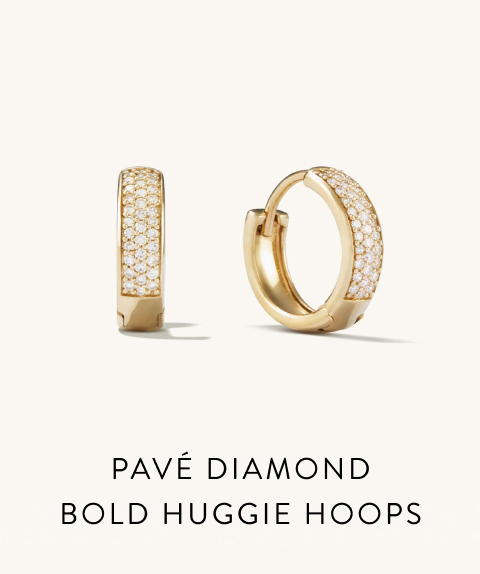 Pavé Diamond Bold Huggie Hoops