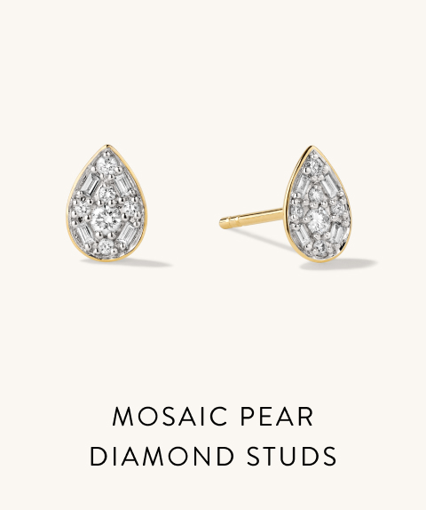 Mosaic Pear Diamond Studs.