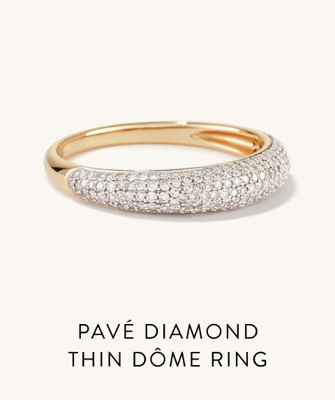 Pavé Diamond Thin Dôme Ring. 