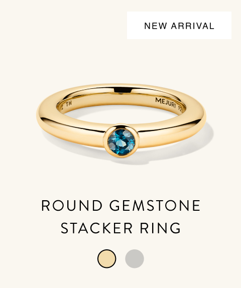 New Arrival. Round Gemstone Stacker Ring.