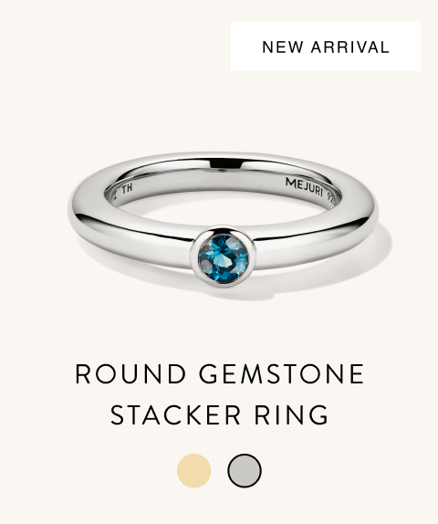 New Arrival. Round Gemstone Stacker Ring.