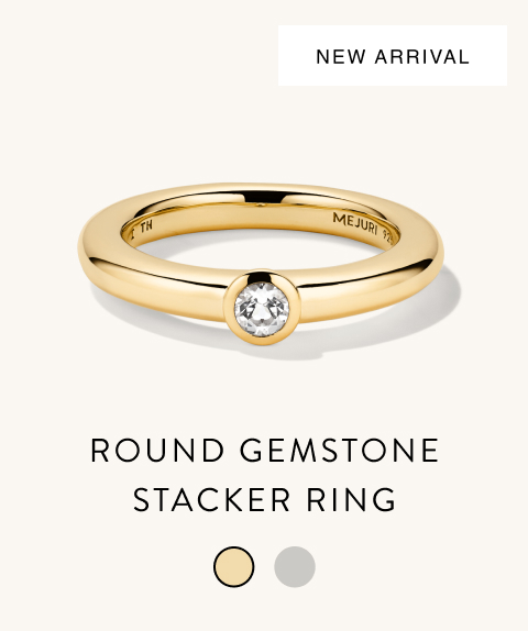 New Arrival. Round Gemstone Stacker Ring.