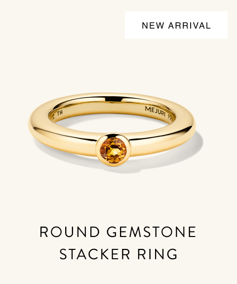 New Arrival. Round Gemstone Stacker Ring.