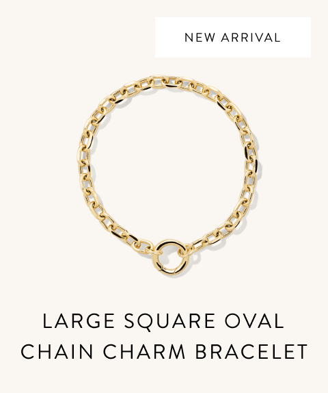 New Arrival. Large Square Oval Chain Charm Bracelet.