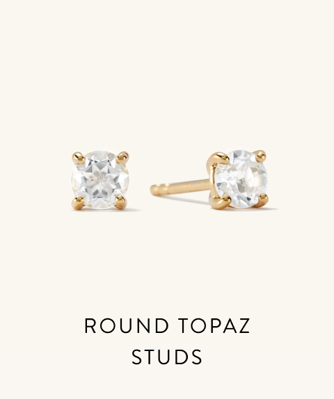 Round Topaz Studs.