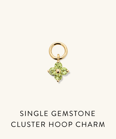 Single Gemstone Cluster Hoop Charm.