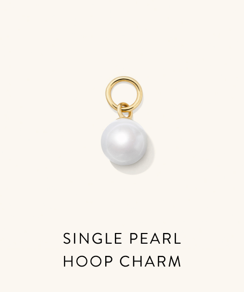 Single Pearl Hoop Charm.