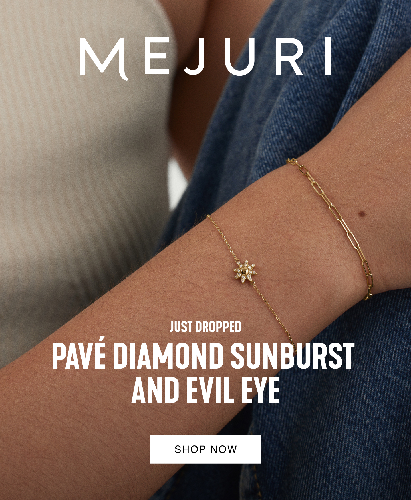 Mejuri. Just Dropped. Pavé Diamond Sunburst And Evil Eye. Shop Now.