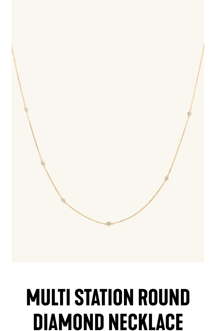 Multi Station Round Diamond Necklace.