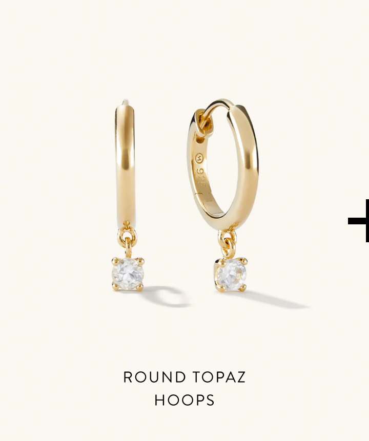 Round Topaz Hoops.