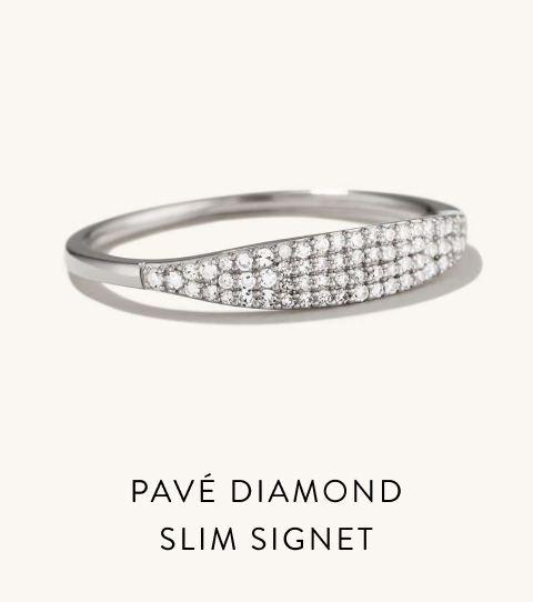 Pavé Diamond Slim Signet. 