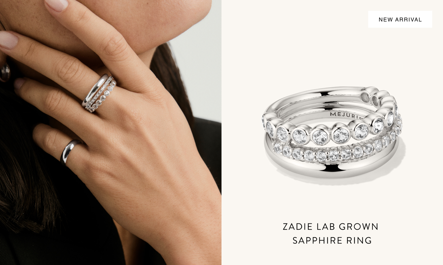 New Arrival. Zadie Lab Grown Sapphire Ring.