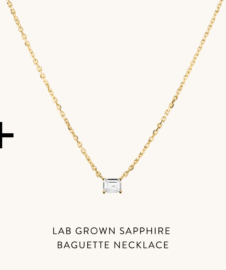 Lab Grown Sapphire Baguette Necklace.