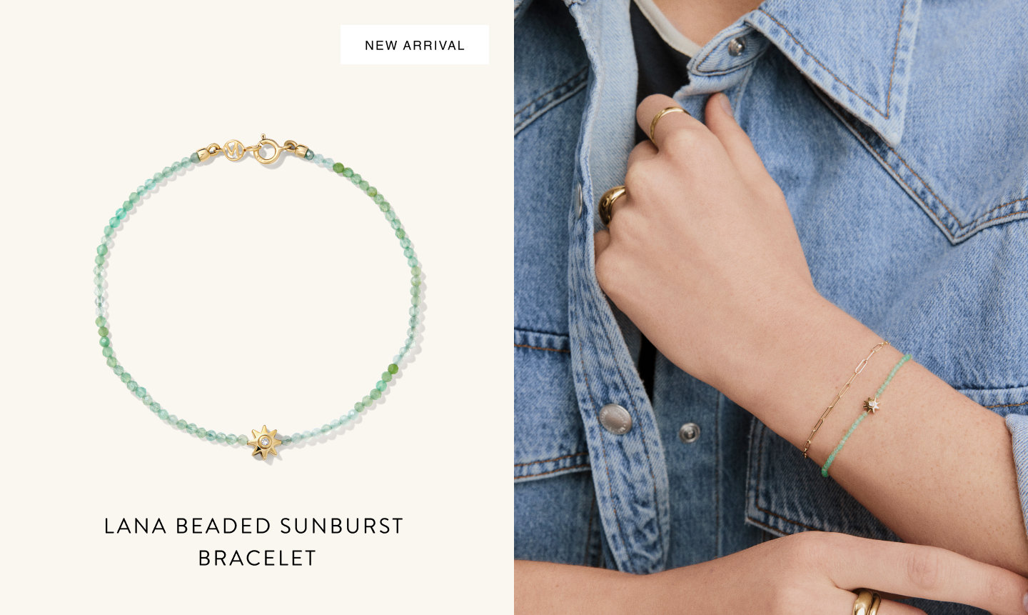New Arrival. Lana Beaded Sunburst Bracelet.