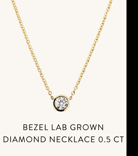 Bezel Lab Grown Diamond Necklace 0.5 CT.