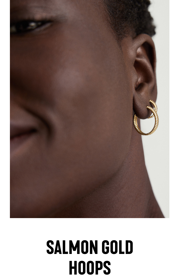 Salmon Gold Hoops.