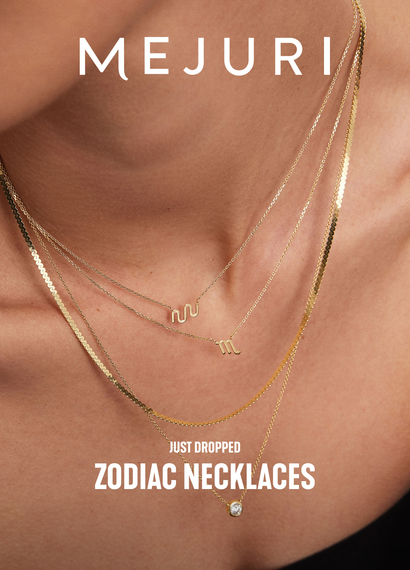 Mejuri. Just Dropped. Zodiac Necklaces.