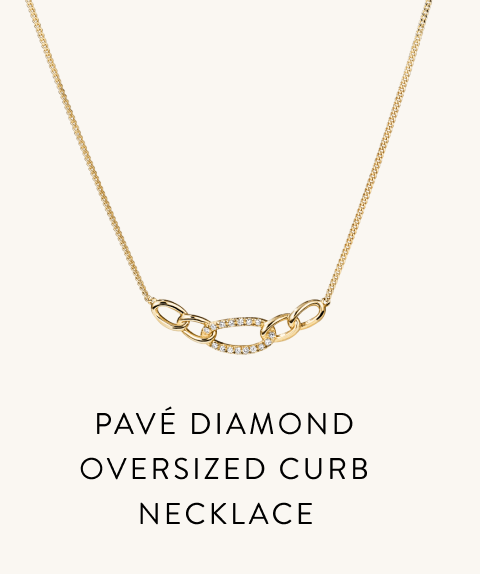 Pavé Diamond Oversized Curb Necklace.