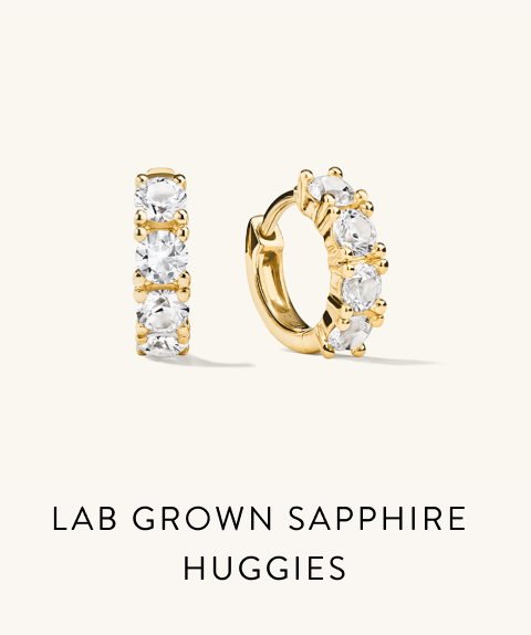 Lab Grown Sapphire Huggies.