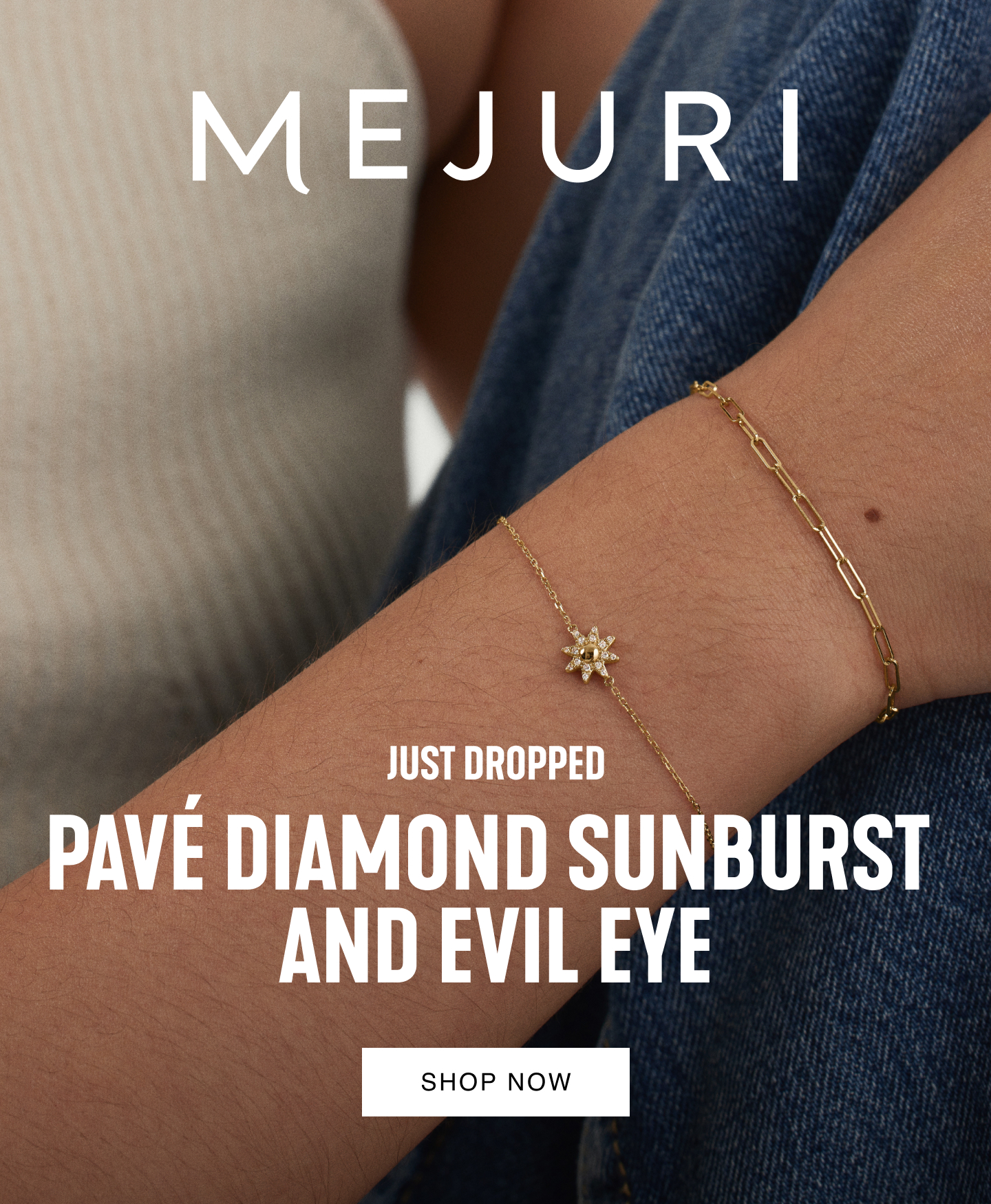 Mejuri. Just Dropped. Pavé Diamond Sunburst And Evil Eye. Shop Now.