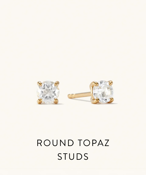 Round Topaz Studs.