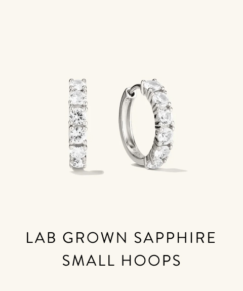 Lab Grown Sapphire Small Hoops.