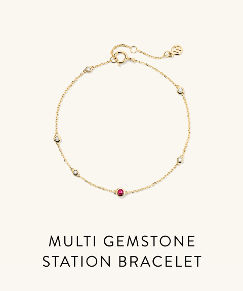 Multi Gemstone Station Bracelet.
