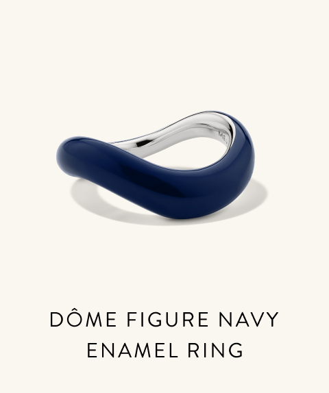 Dôme Figure Navy Enamel Ring.