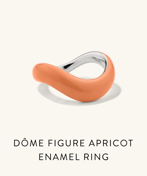 Dôme Figure Apricot Enamel Ring.