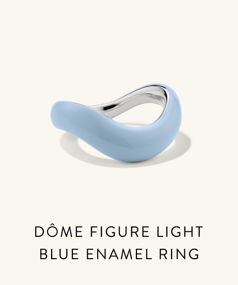 Dôme Figure Light Blue Enamel Ring.