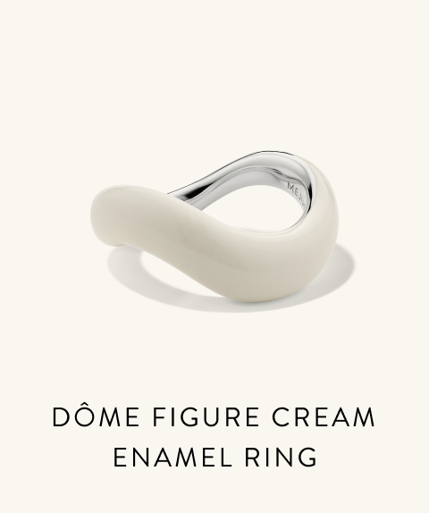 Dôme Figure Cream Enamel Ring.