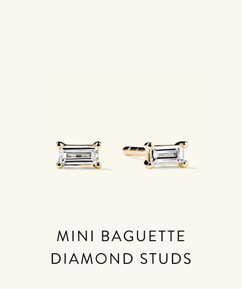 Mini Baguette Diamond Studs.