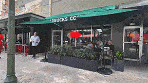 Outside Starbucks