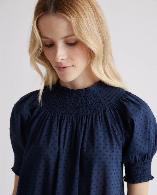 100% Cotton Swiss Dot Midi Dress