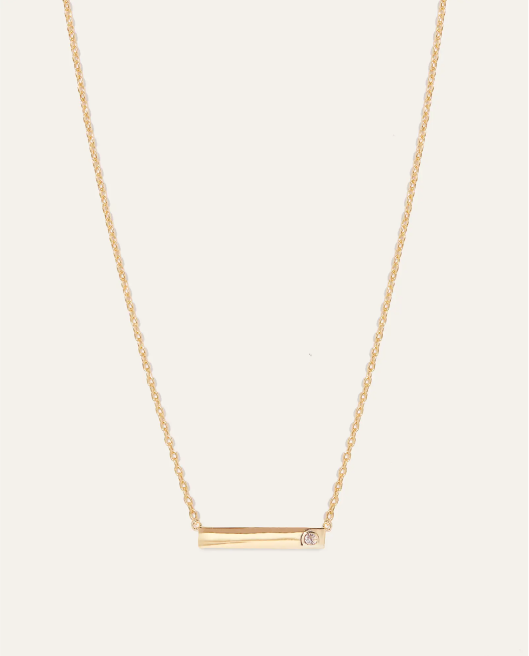 White Sapphire Bar Necklace