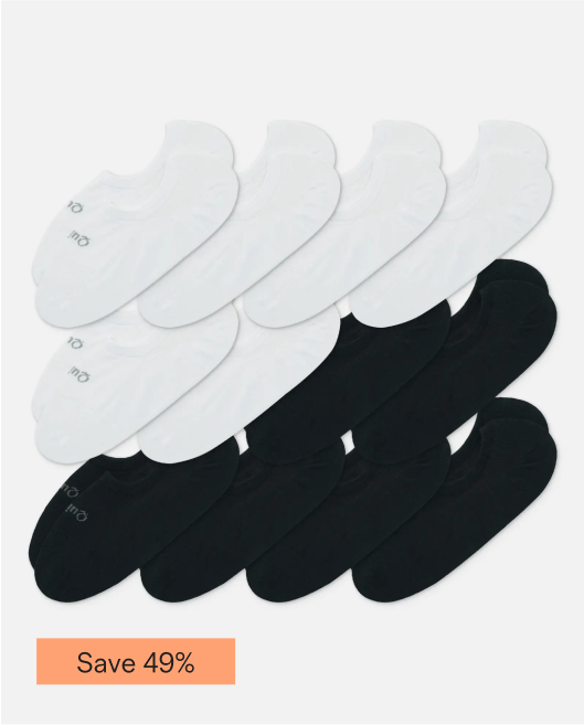 Lightweight Organic No-Show Socks (12-pack)