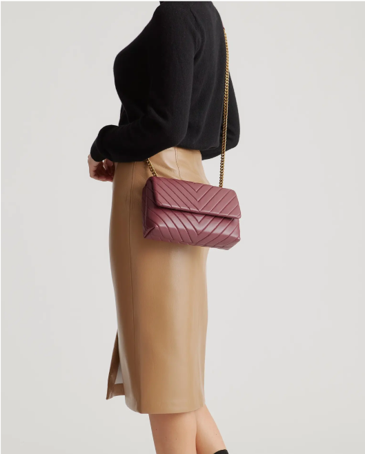 Italian Leather Quilted Convertible Crossbody