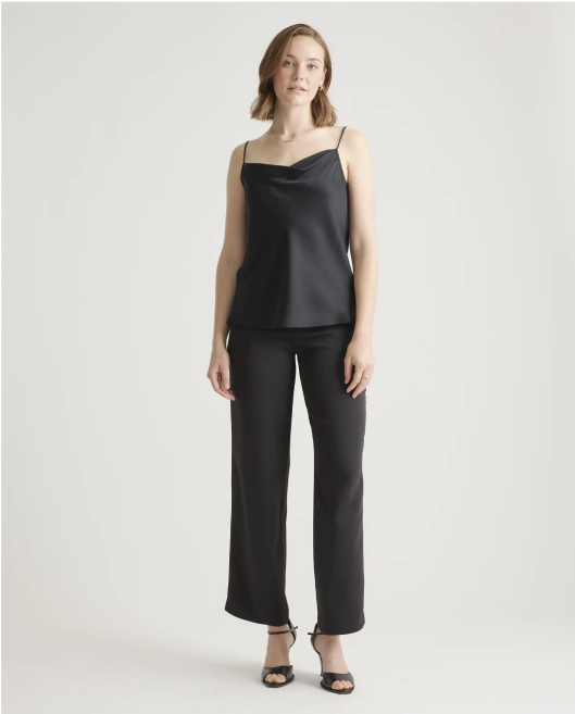 Washable Stretch Silk Cowl Neck Cami