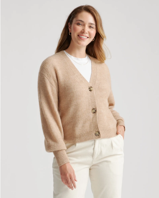 Baby Alpaca-Wool Cropped Cardigan