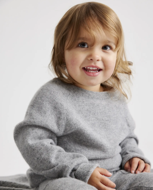 Washable Cashmere Crewneck Sweater - Baby Gender Neutral 