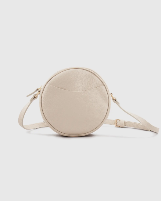 Italian Leather Circle Crossbody Bag