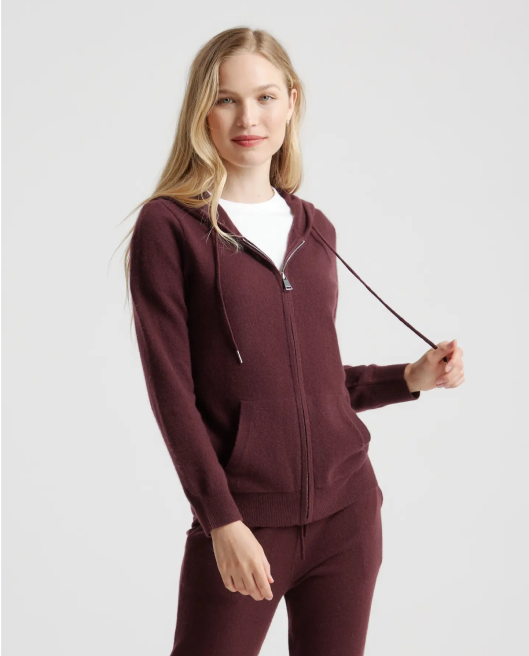 Mongolian Cashmere Full-Zip Hoodie