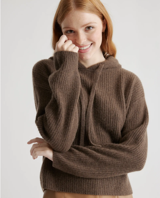 Mongolian Cashmere Fisherman Pullover Hoodie